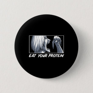 Eet Je Eiwit Anime Gym Manga Bodybuilding Fitn Ronde Button 5,7 Cm