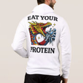 Eet Je Eiwitten – Epische Draak Eet Ridder Hoodie (Achterkant)