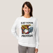 Eet Je Eiwitten – Epische Draak Eet Ridder T-shirt (Voorkant volledig)