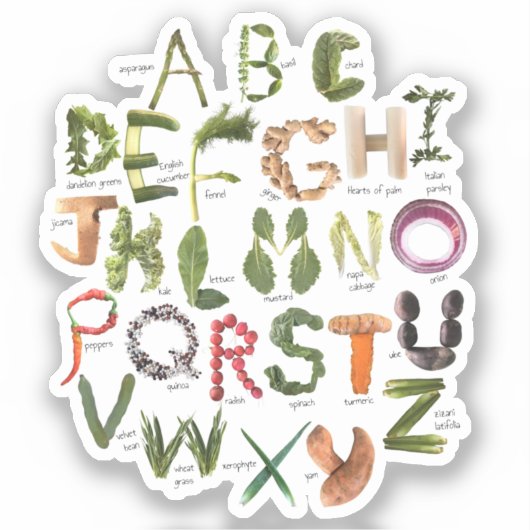 Eet je Fruits en Veggies Alphabet Sticker (Voorkant)