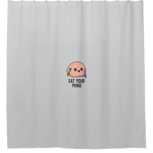 Eet je geest Sticker - Schattige brein Douchegordijn (Voorkant)
