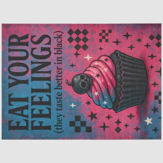 Eet je Gevoelens – Alt Cupcake Decoupage - 1 Tissuepapier (Voorkant)