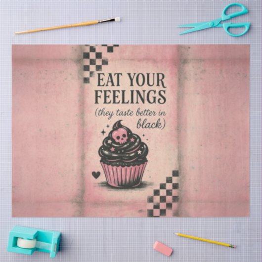 Eet je gevoelens Cupcake - Decoupage Papier | (Craft)