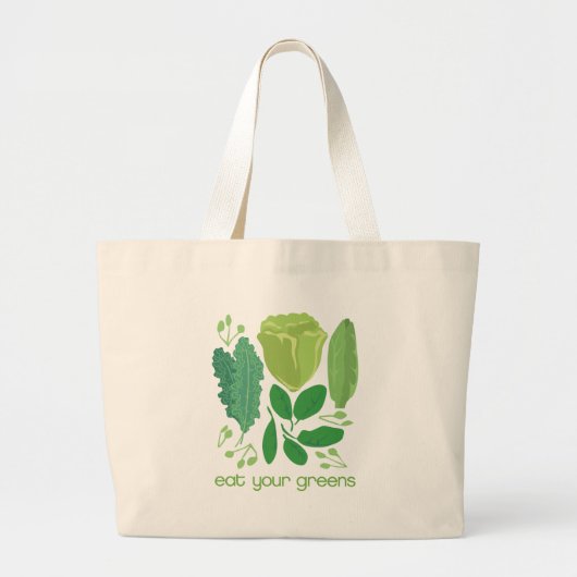 Eet je groene sla grote tote bag (Voorkant)