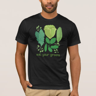 Eet je groene tasje met gemengde sla t-shirt