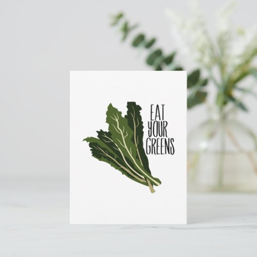 Eet je groenen briefkaart (Staand voorkant)