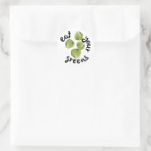 Eet je groenen ronde sticker (Tas)