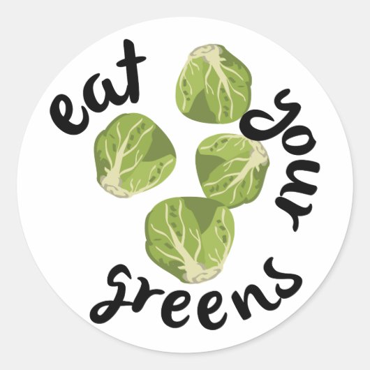 Eet je groenen ronde sticker (Voorkant)