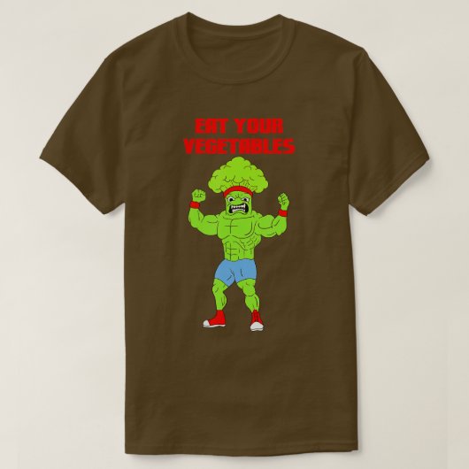 Eet je groenten broccoli gewicht gym str t-shirt (Design voorkant)