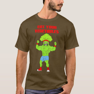 Eet je groenten broccoli gewicht gym str t-shirt