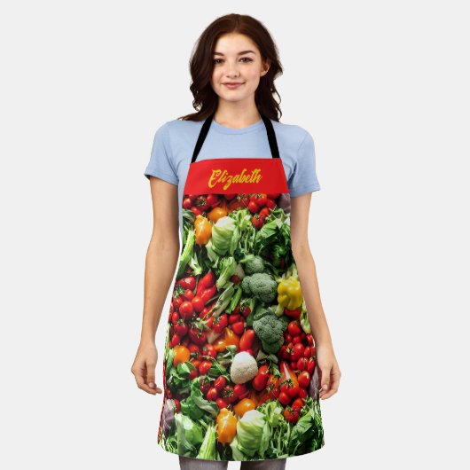 "Eet je groenten!" Chef's Schort (Gedragen)