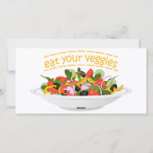 Eet je groenten Citaat verse salademix kom Feestdagenkaart (Achterkant)