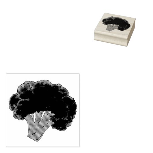 Eet je groenten groene broccoli Bunch Rubberstempel (Gestempeld)
