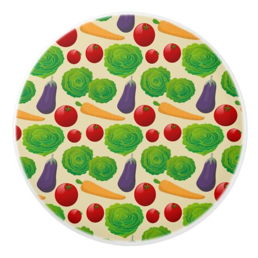 Eet je groenten keramische knop (Voorkant)