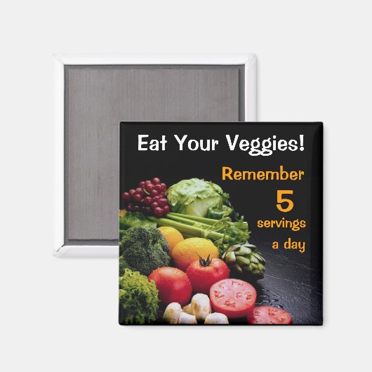Eet je groenten Koelkast Magneet (Voorkant / Achterkant)