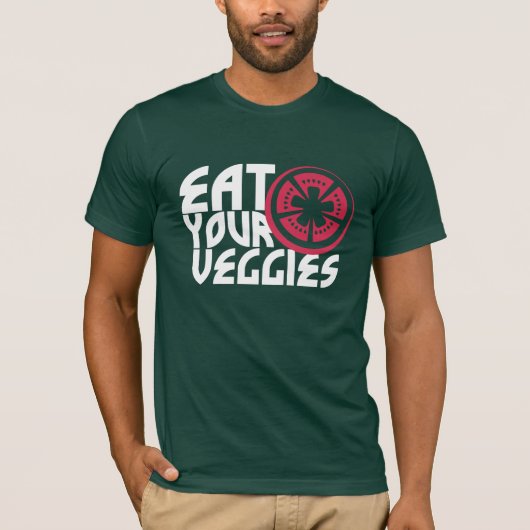 eet je groenten op t-shirt (Voorkant)