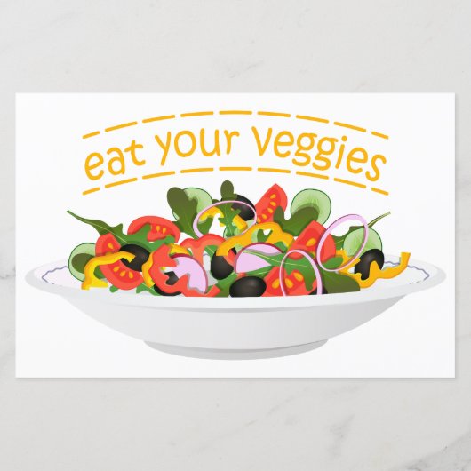 Eet je groenten Quote verse salade mix kom (Achterkant)