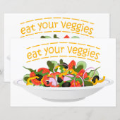 Eet je groenten Quote verse salade mix kom (Voorkant / Achterkant)