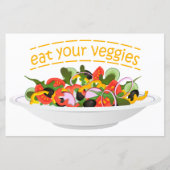 Eet je groenten Quote verse salade mix kom (Voorkant)