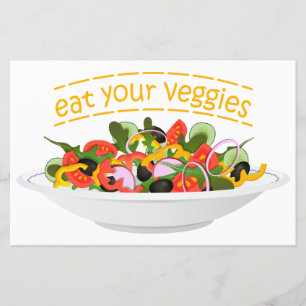 Eet je groenten Quote verse salade mix kom