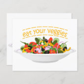 Eet je groenten Quote verse salade mix kom (Voorkant / Achterkant)