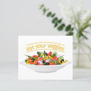 Eet je groenten Quote verse salade mix kom