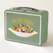 Eet je groenten Quote verse salade mix kom (Voorkant)