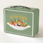 Eet je groenten Quote verse salade mix kom (Achterkant)