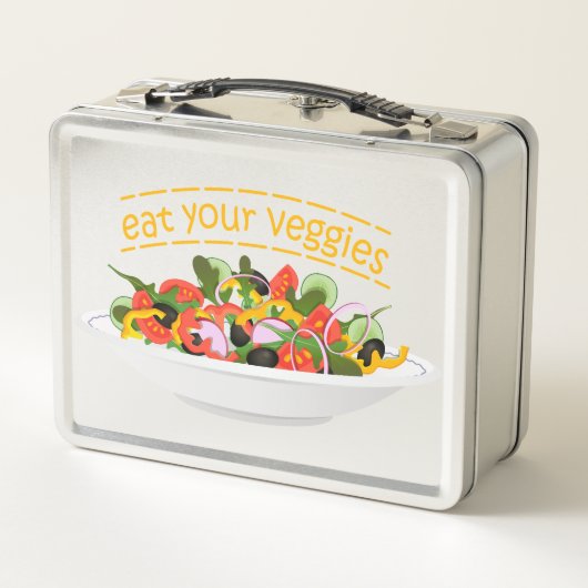 Eet je groenten Quote verse salade mix kom (Achterkant)