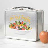 Eet je groenten Quote verse salade mix kom (In situ)