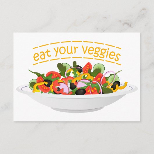 Eet je groenten Quote verse salade mix kom Advieskaart (Voorkant)