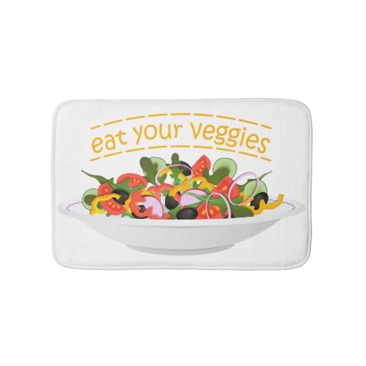 Eet je groenten Quote verse salade mix kom Badmat (Voorkant)