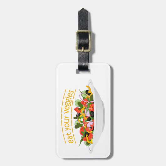 Eet je groenten Quote verse salade mix kom Bagagelabel (Voorkant verticaal)