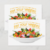 Eet je groenten Quote verse salade mix kom Bedankkaart (Voorkant / Achterkant)