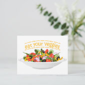 Eet je groenten Quote verse salade mix kom Briefkaart (Staand voorkant)