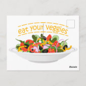 Eet je groenten Quote verse salade mix kom Briefkaart (Achterkant)