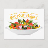 Eet je groenten Quote verse salade mix kom Briefkaart (Voorkant)