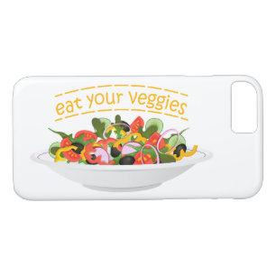 Eet je groenten Quote verse salade mix kom iPhone 8/7 Hoesje