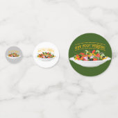 Eet je groenten Quote verse salade mix kom Confetti (Achterkanten)