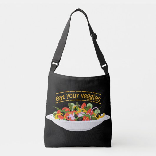 Eet je groenten Quote verse salade mix kom Crossbody Tas (Voorkant)