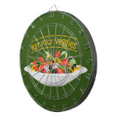 Eet je groenten Quote verse salade mix kom Dartbord (Voorkant Rechts)