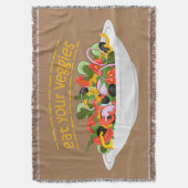 Eet je groenten Quote verse salade mix kom Deken (Voorkant Verticaal)