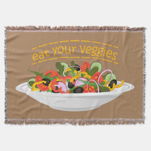 Eet je groenten Quote verse salade mix kom Deken (Voorkant)