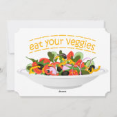 Eet je groenten Quote verse salade mix kom Feestdagenkaart (Achterkant)