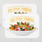 Eet je groenten Quote verse salade mix kom Feestdagenkaart (Voorkant / Achterkant)