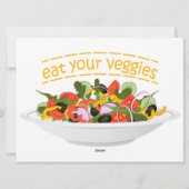 Eet je groenten Quote verse salade mix kom Feestdagenkaart (Achterkant)