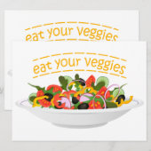 Eet je groenten Quote verse salade mix kom Feestdagenkaart (Voorkant / Achterkant)