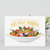 Eet je groenten Quote verse salade mix kom Feestdagenkaart (Staand voorkant)