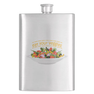 Eet je groenten Quote verse salade mix kom Flacon