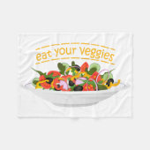 Eet je groenten Quote verse salade mix kom Fleece Deken (Voorkant (Horizontaal))